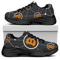 Bitcoin Connection Pattern Print Black Chunky Shoes