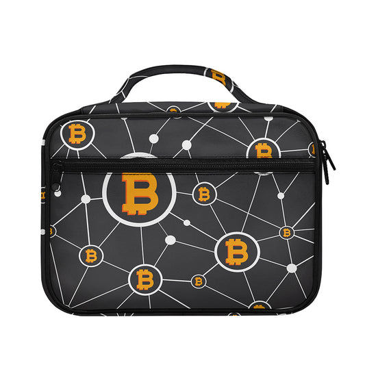 Bitcoin Connection Pattern Print Briefcase Bible Bag