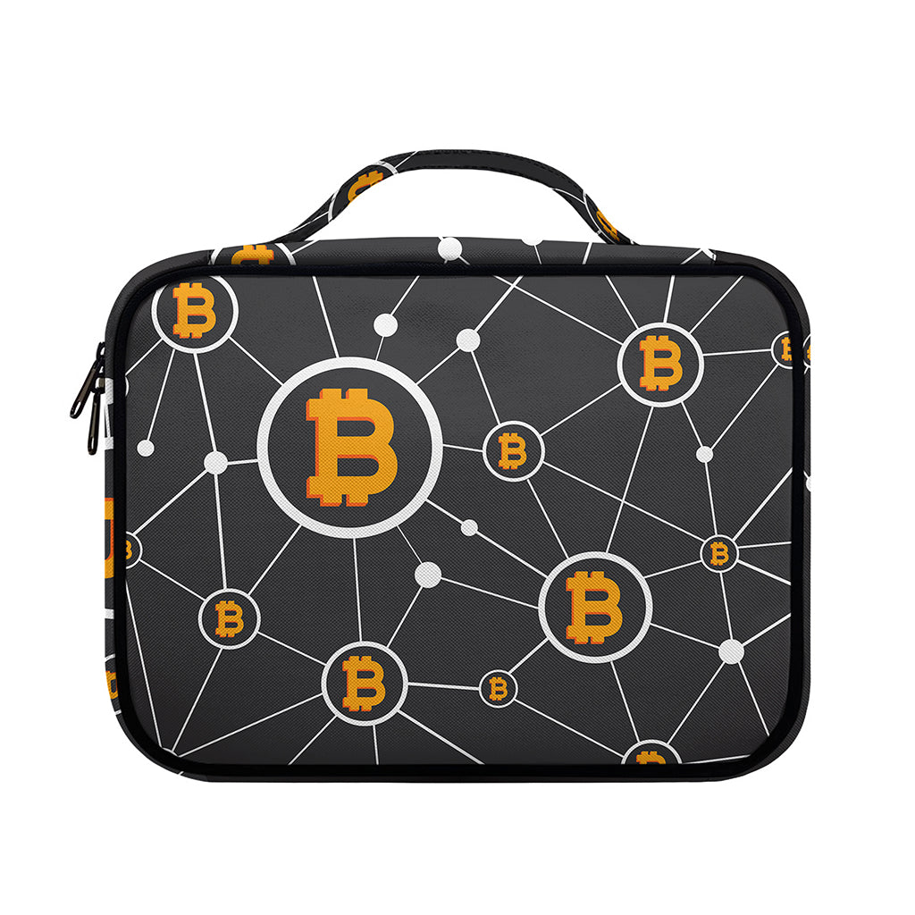 Bitcoin Connection Pattern Print Briefcase Bible Bag