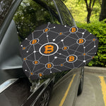Bitcoin Connection Pattern Print Car Side Mirror Covers