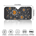 Bitcoin Connection Pattern Print Car Windshield Sun Shade