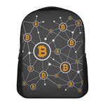 Bitcoin Connection Pattern Print Casual Backpack