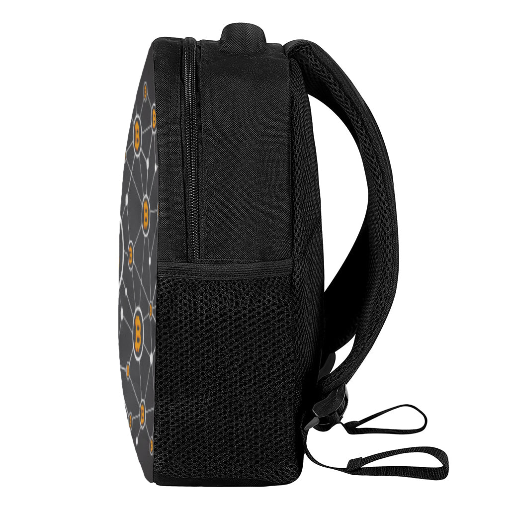 Bitcoin Connection Pattern Print Casual Backpack