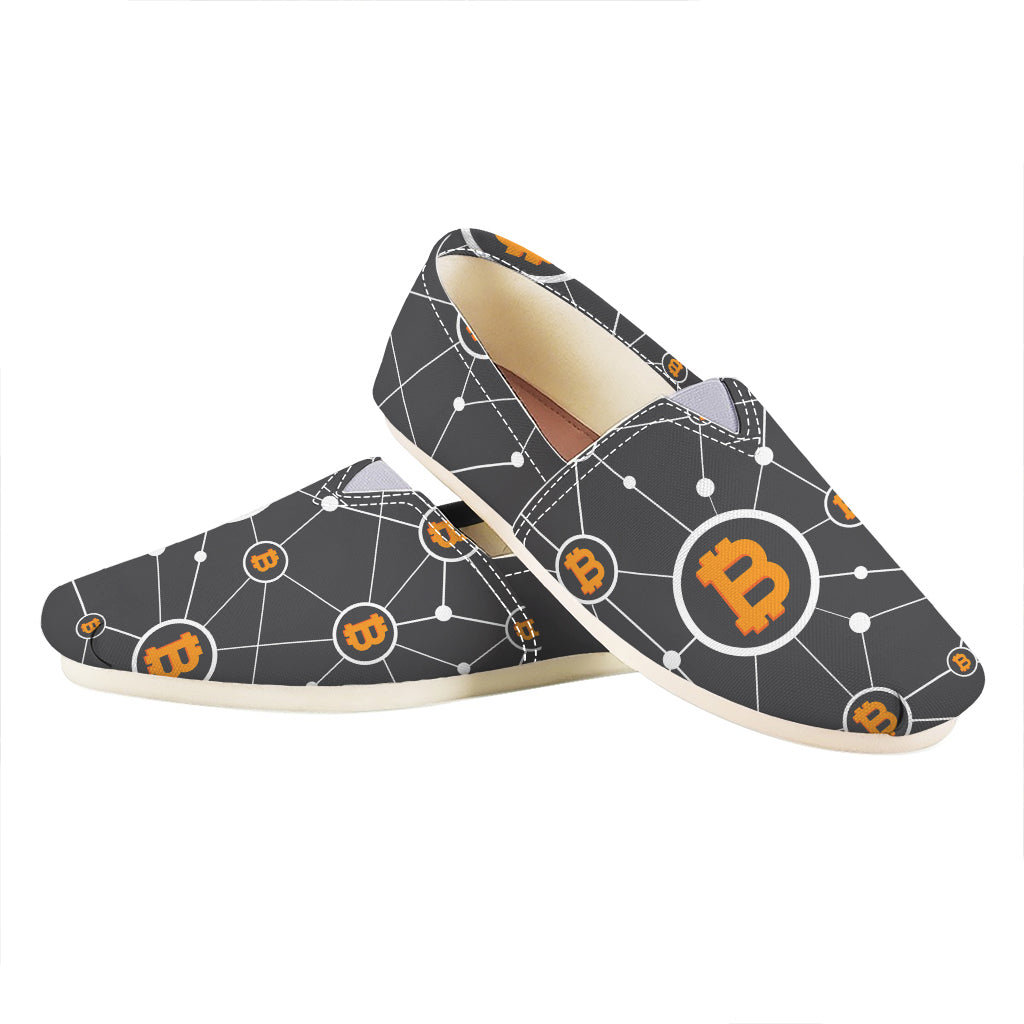 Bitcoin Connection Pattern Print Casual Shoes