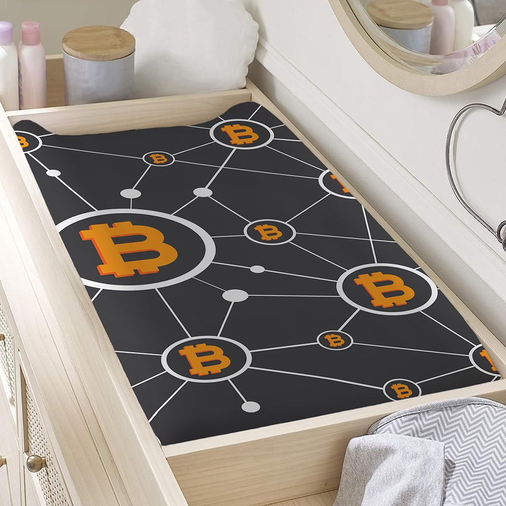 Bitcoin Connection Pattern Print Changing Pad Cover