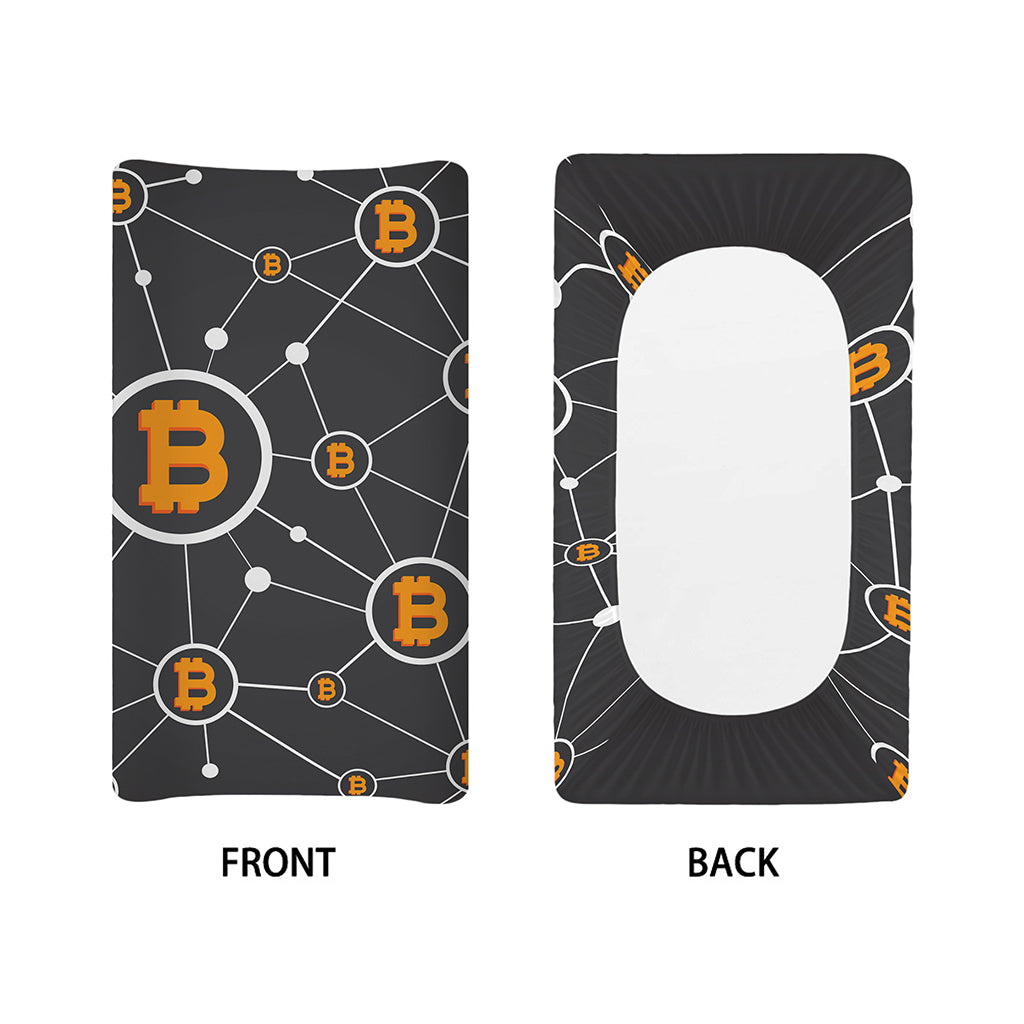 Bitcoin Connection Pattern Print Changing Pad Cover