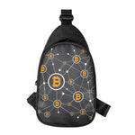 Bitcoin Connection Pattern Print Chest Bag