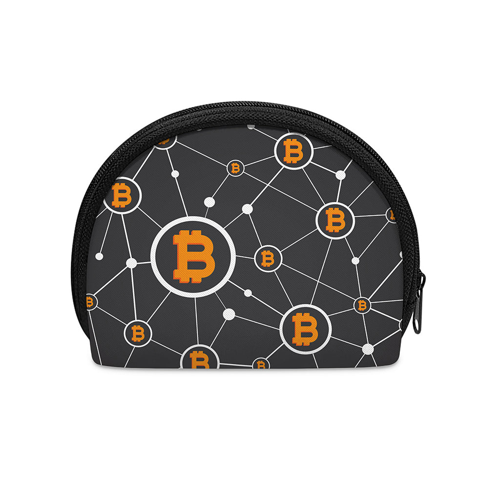 Bitcoin Connection Pattern Print Coin Purse