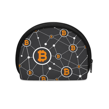 Bitcoin Connection Pattern Print Coin Purse
