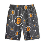 Bitcoin Connection Pattern Print Cotton Shorts