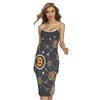 Bitcoin Connection Pattern Print Cross Back Cami Dress