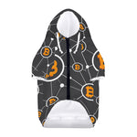 Bitcoin Connection Pattern Print Dog Zip Up Hoodie