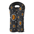 Bitcoin Connection Pattern Print Double Neoprene Wine Tote