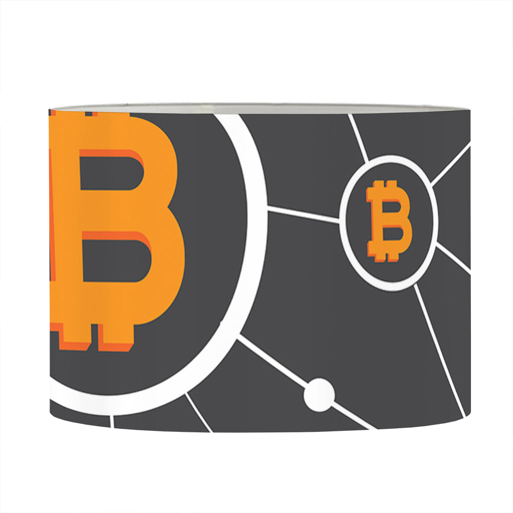 Bitcoin Connection Pattern Print Drum Lamp Shade