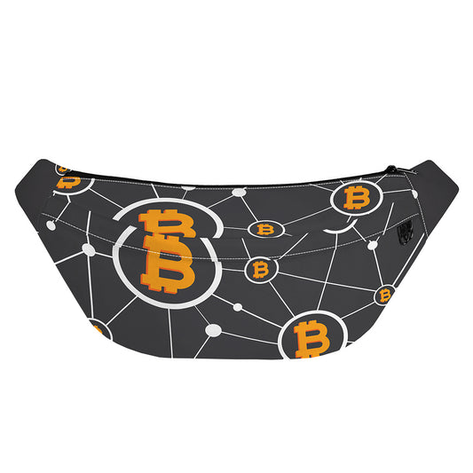 Bitcoin Connection Pattern Print Fanny Pack