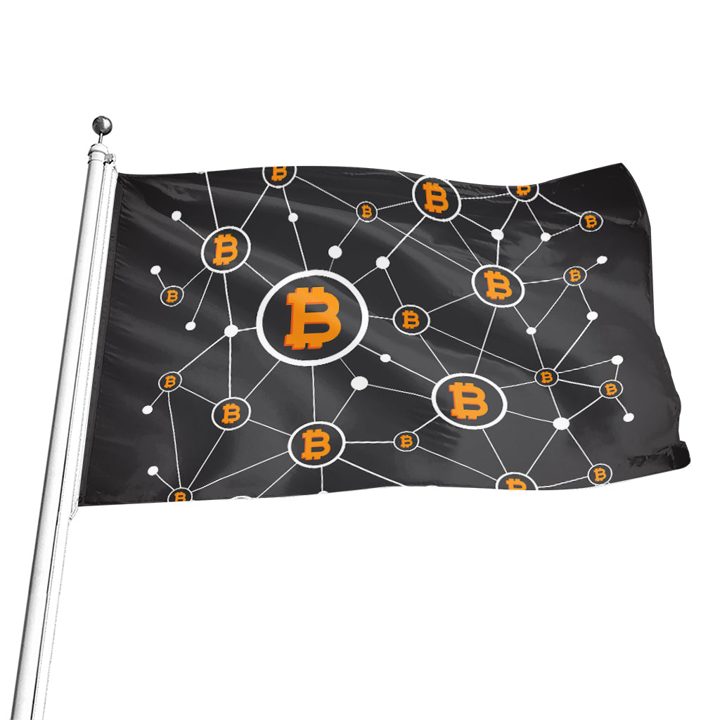 Bitcoin Connection Pattern Print Flag