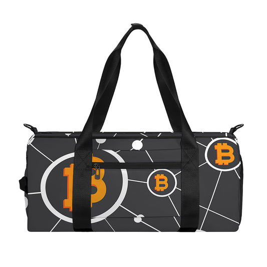 Bitcoin Connection Pattern Print Gym Bag