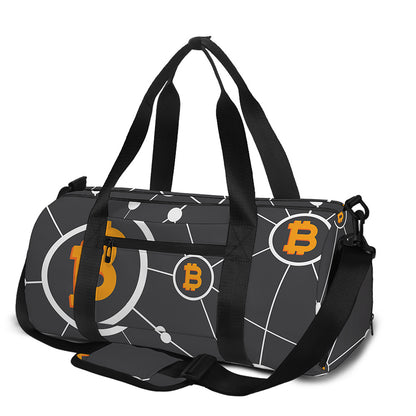 Bitcoin Connection Pattern Print Gym Bag