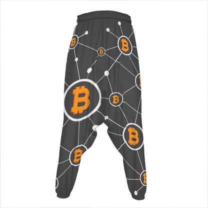 Bitcoin Connection Pattern Print Hammer Pants