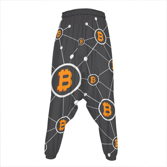 Bitcoin Connection Pattern Print Hammer Pants