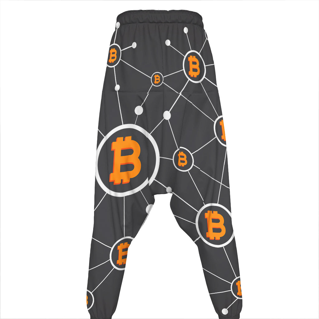 Bitcoin Connection Pattern Print Hammer Pants