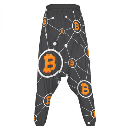 Bitcoin Connection Pattern Print Hammer Pants