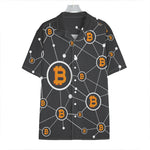 Bitcoin Connection Pattern Print Hawaiian Shirt