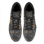Bitcoin Connection Pattern Print High Top Leather Sneakers