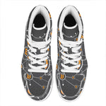 Bitcoin Connection Pattern Print High Top Leather Sneakers