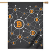 Bitcoin Connection Pattern Print House Flag