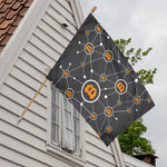 Bitcoin Connection Pattern Print House Flag