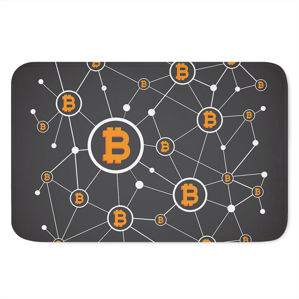 Bitcoin Connection Pattern Print Indoor Door Mat