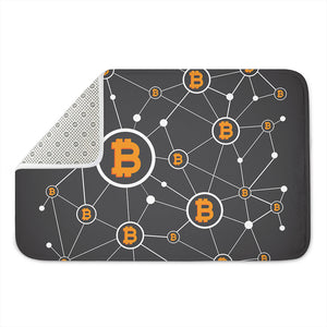 Bitcoin Connection Pattern Print Indoor Door Mat