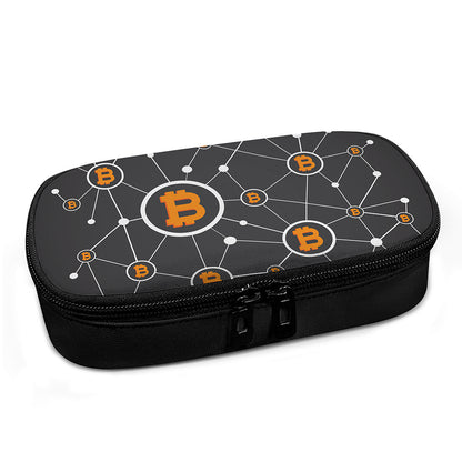 Bitcoin Connection Pattern Print Insulin Cooler Travel Case