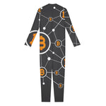 Bitcoin Connection Pattern Print Jumpsuit