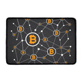 Bitcoin Connection Pattern Print Kitchen Mat