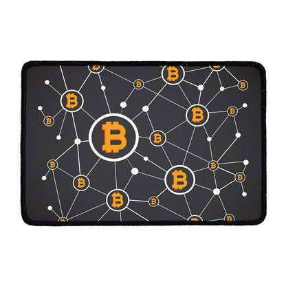 Bitcoin Connection Pattern Print Kitchen Mat