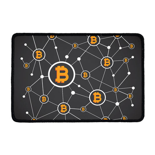Bitcoin Connection Pattern Print Kitchen Mat