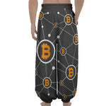 Bitcoin Connection Pattern Print Lantern Pants