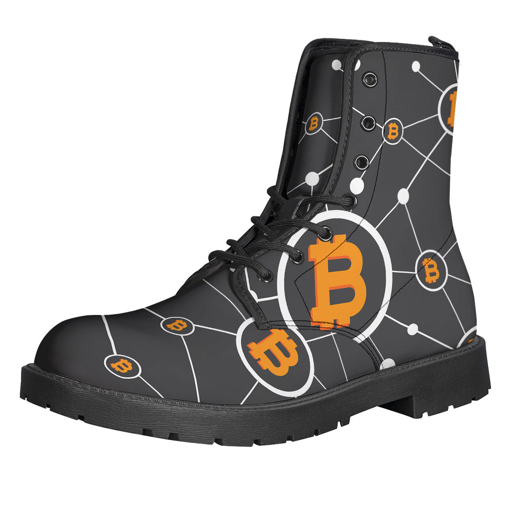 Bitcoin Connection Pattern Print Backpack