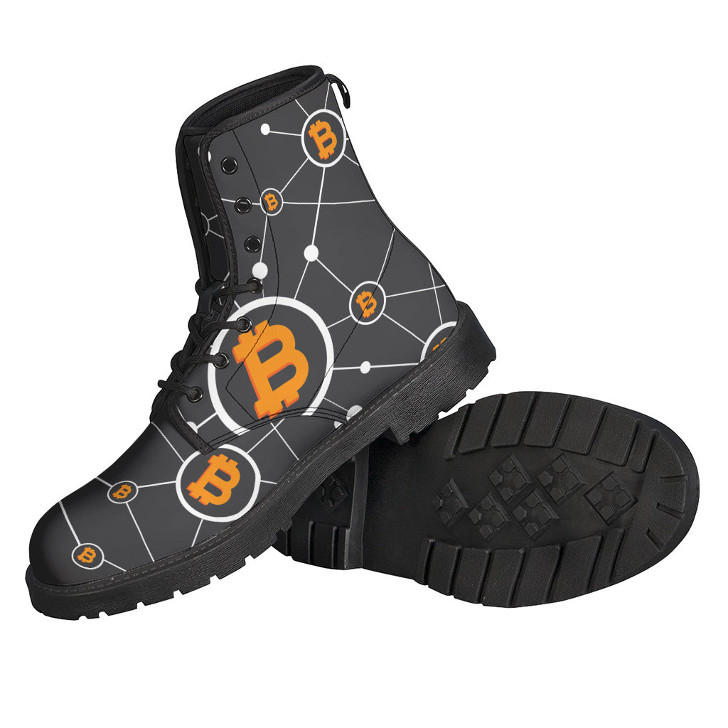 Bitcoin Connection Pattern Print Backpack