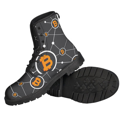 Bitcoin Connection Pattern Print Backpack