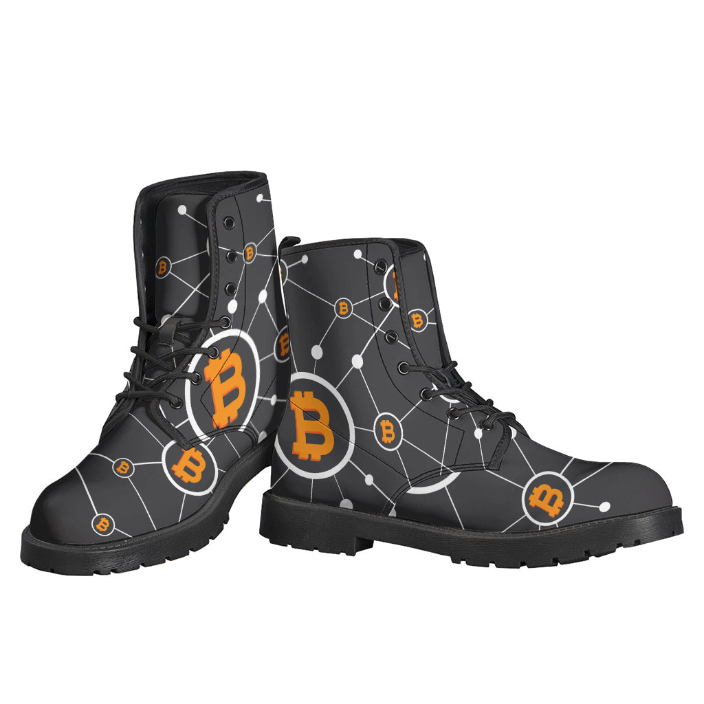 Bitcoin Connection Pattern Print Backpack