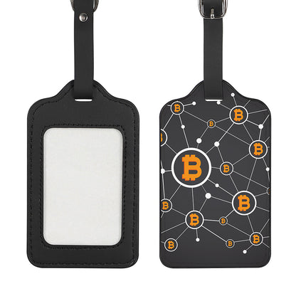 Bitcoin Connection Pattern Print Luggage Tag