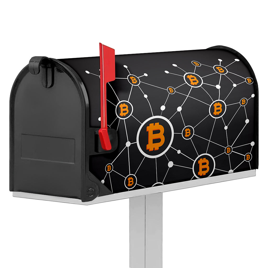 Bitcoin Connection Pattern Print Mailbox Cover
