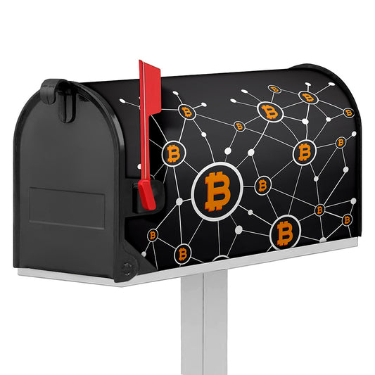 Bitcoin Connection Pattern Print Mailbox Cover