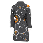 Bitcoin Connection Pattern Print Men's Bathrobe