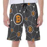Bitcoin Connection Pattern Print Men's Beach Shorts