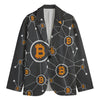 Bitcoin Connection Pattern Print Men's Blazer