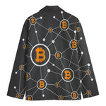 Bitcoin Connection Pattern Print Men's Blazer